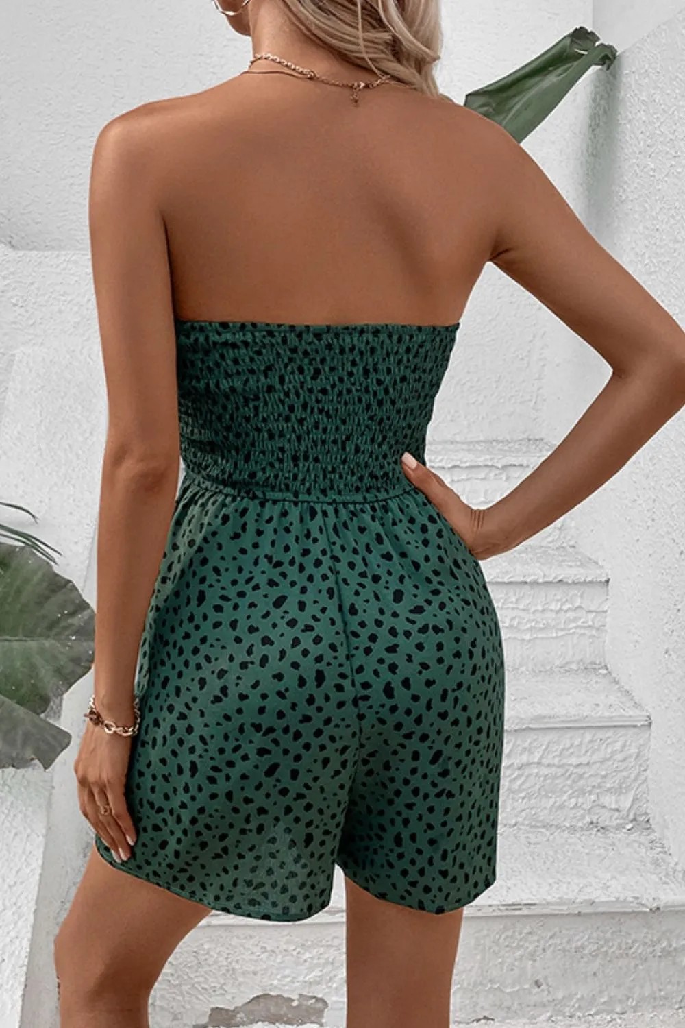 * APP EXCLUSIVE* Printed Strapless Smocked Romper