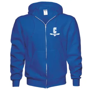 1/1A TEMPLATE jerzees FULL ZIP HOODED SWEATSHIRT / ROYAL BLUE
