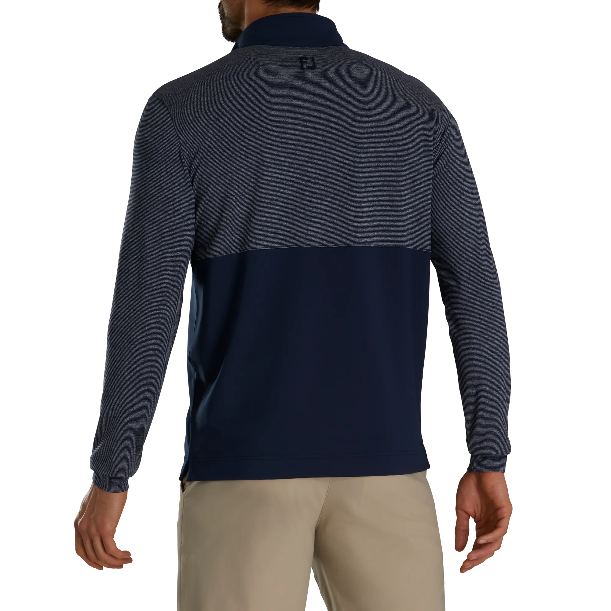 2024 FootJoy Men's Space Dry Stripe Blocked Quarter Zip Pullover - Navy