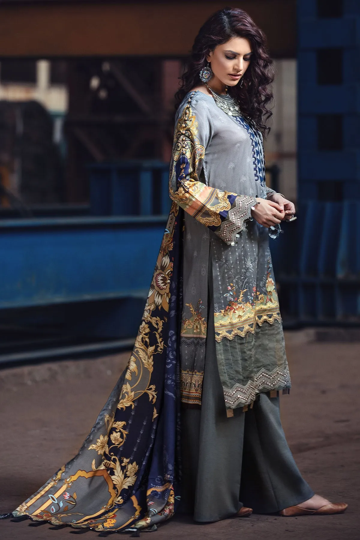 2627-STEEL-GREY DIGITAL PRINTED LINEN UNSTITCHED