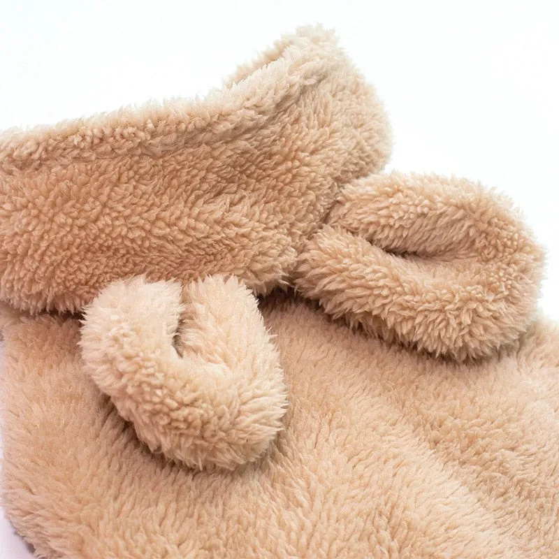 3 Colors Soft Fleece Dog  Winter Cartoon Bear with Ears Cute Jacket