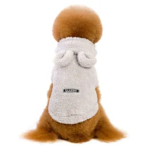 3 Colors Soft Fleece Dog  Winter Cartoon Bear with Ears Cute Jacket