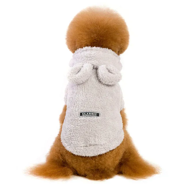 3 Colors Soft Fleece Dog  Winter Cartoon Bear with Ears Cute Jacket