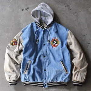 90's Disney ”MICKEY MOUSE” 中綿入り デニム スタジャン 240124