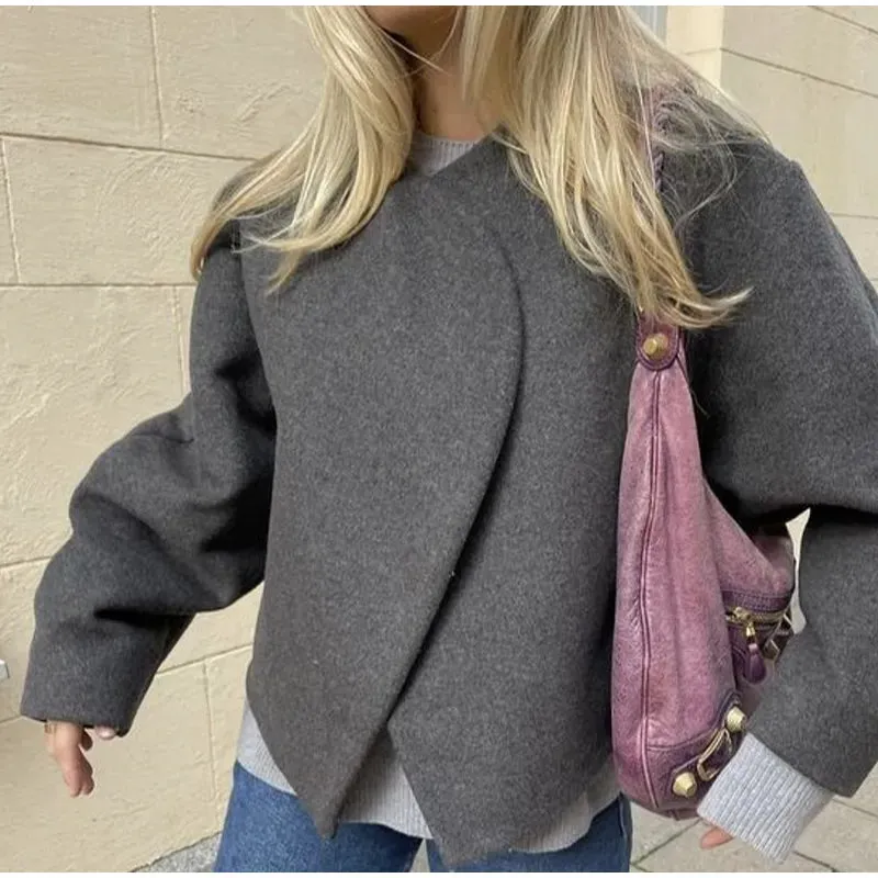 A&A Zaria Autumn V-neck Long Sleeve Coat
