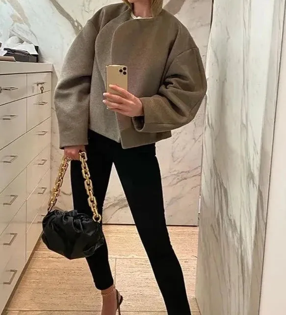 A&A Zaria Autumn V-neck Long Sleeve Coat