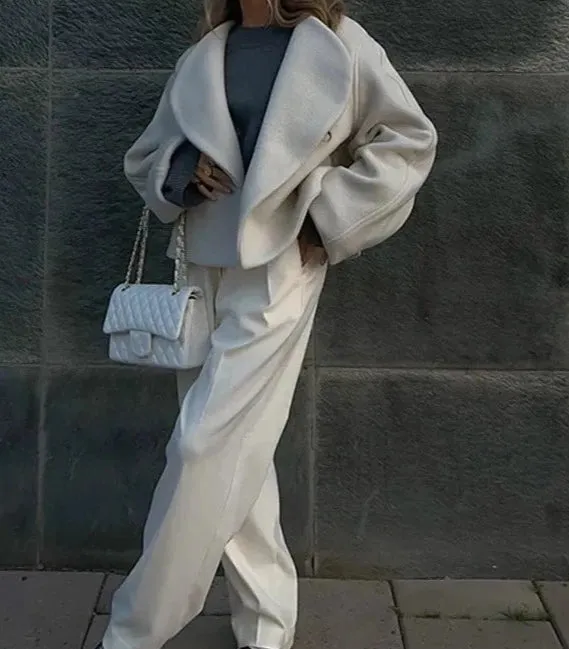 A&A Zaria Autumn V-neck Long Sleeve Coat