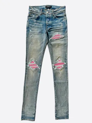 Amiri Blue & Pink Patch MX1 Jeans
