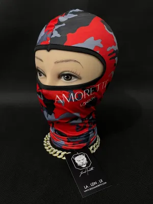Balaclava Amoretti London Vermelha Camuflada