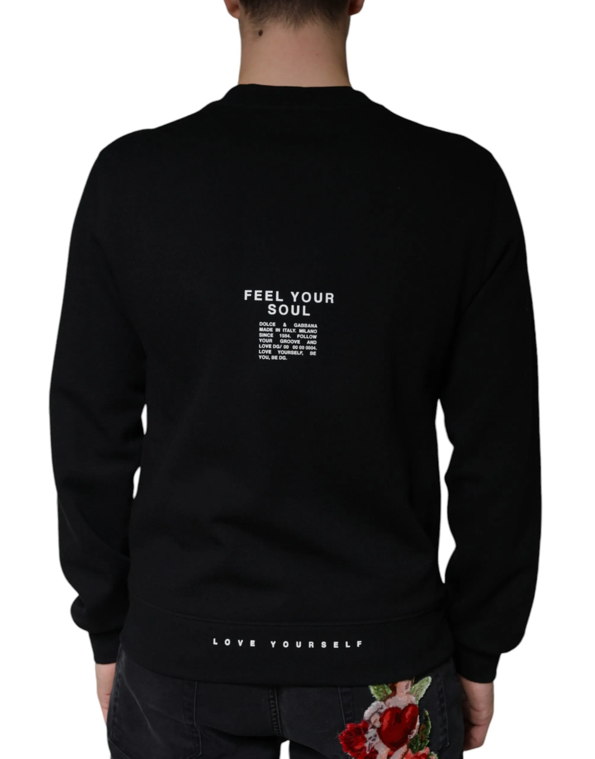 Black Logo Print CrewNeck Sweatshirt Sweater