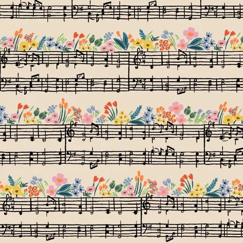 CANVAS: Music Notes - Natural $21.49/ Yard