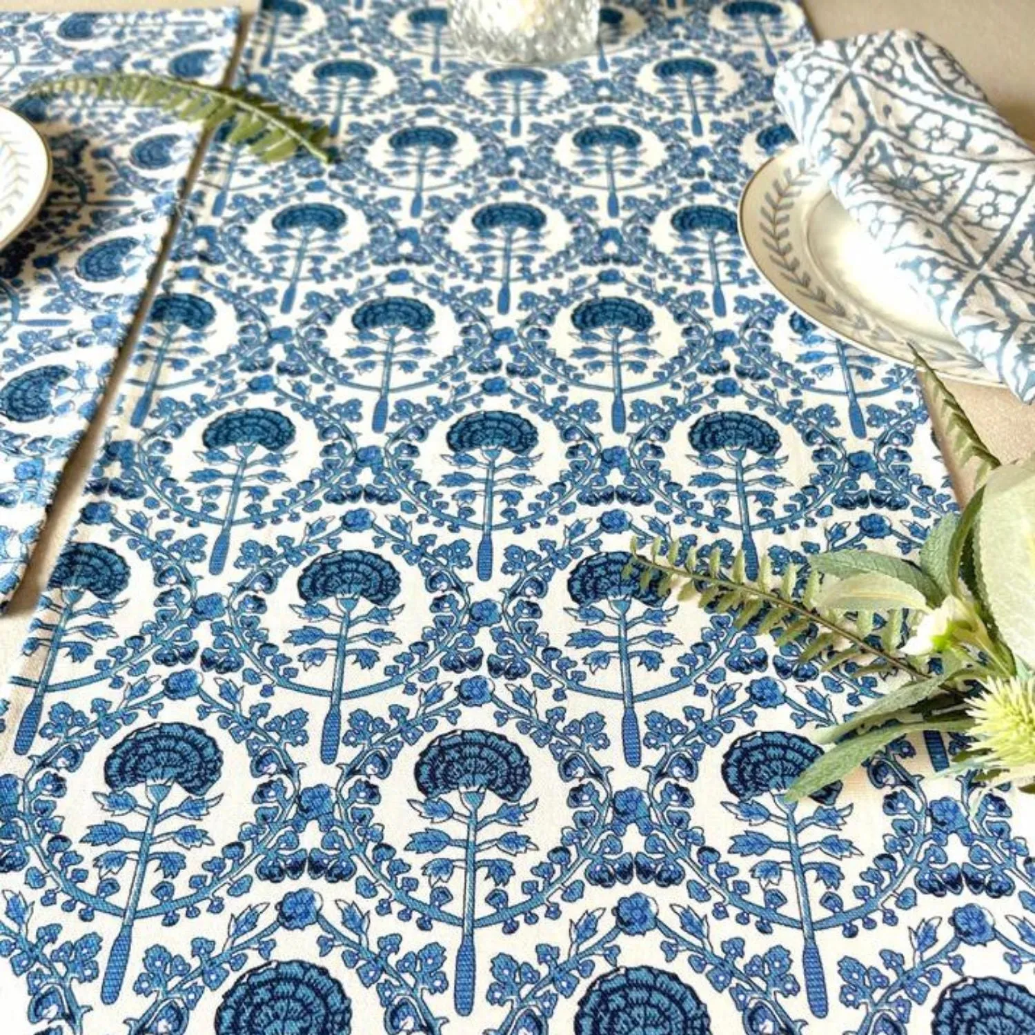 Carolina Blue Table Runner | Stunning Pattern | Floral Print | 14x72 Inches