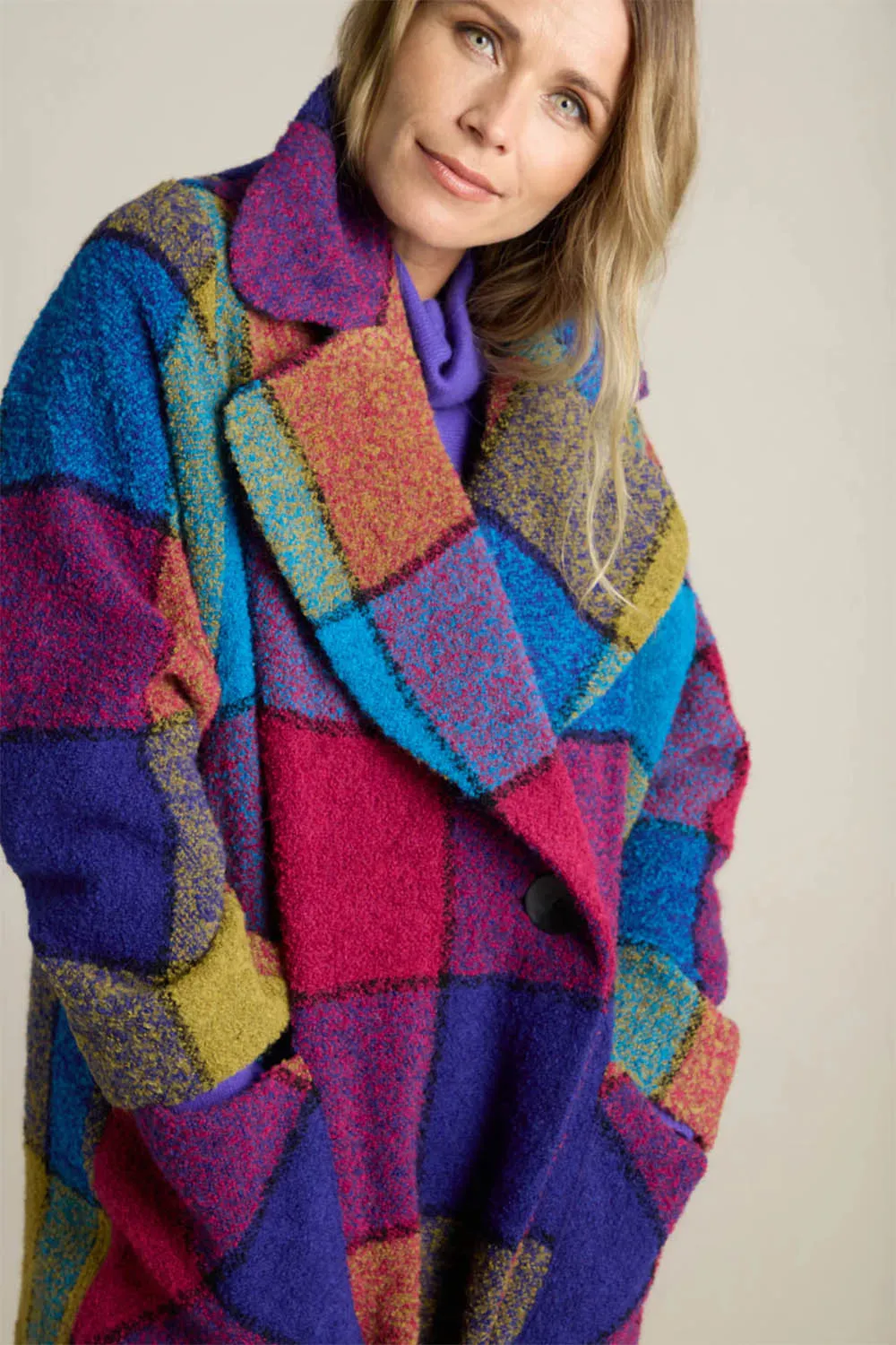 Check Wool Coat