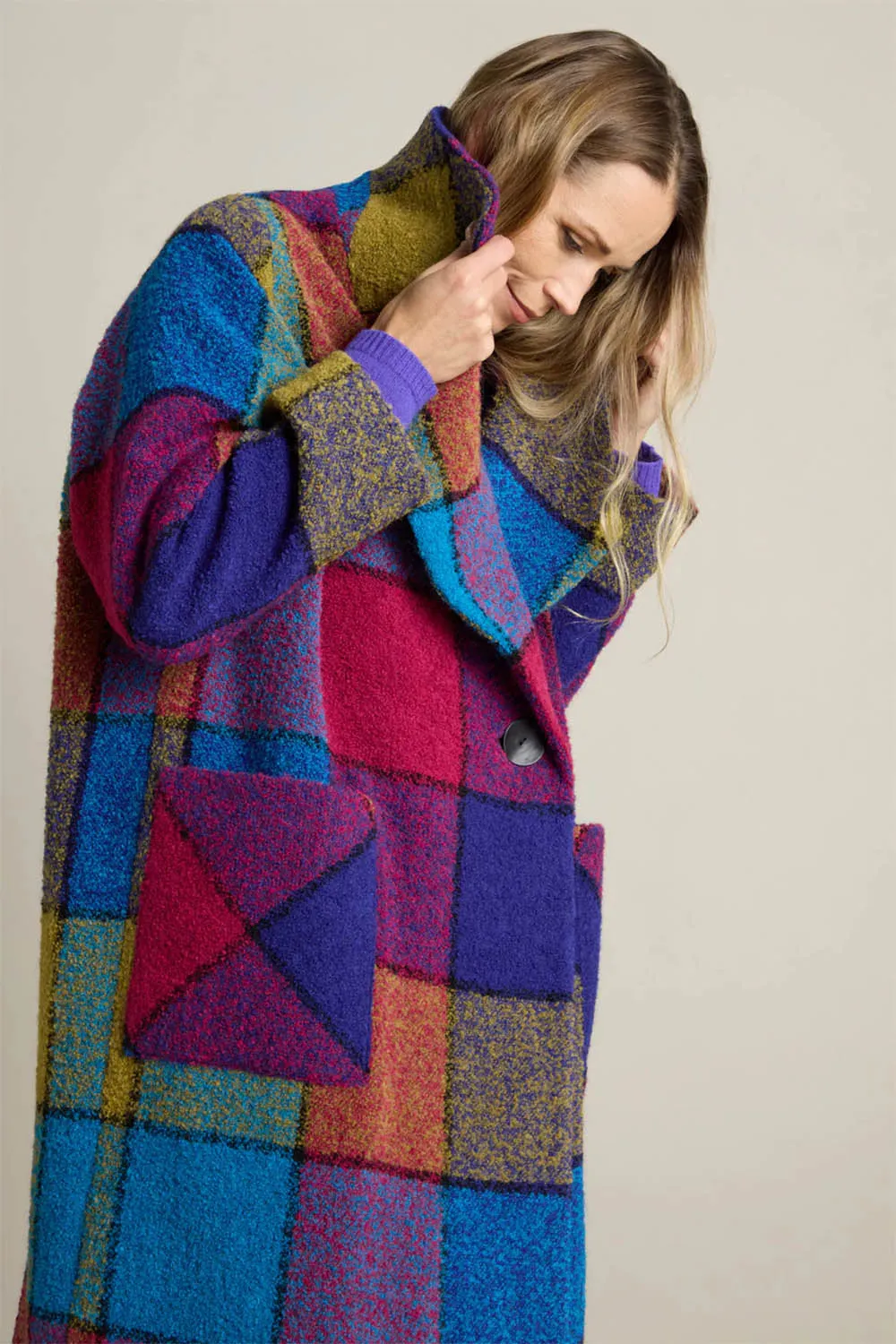Check Wool Coat