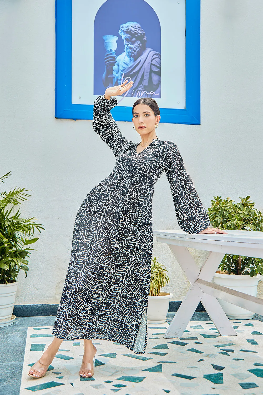 Cotton Maxi Dress With Side Slit