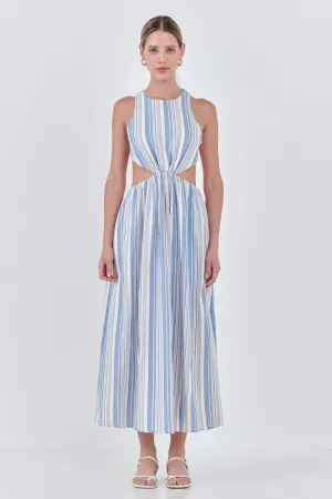 English Factory - Striped Cut out Maxi Dress