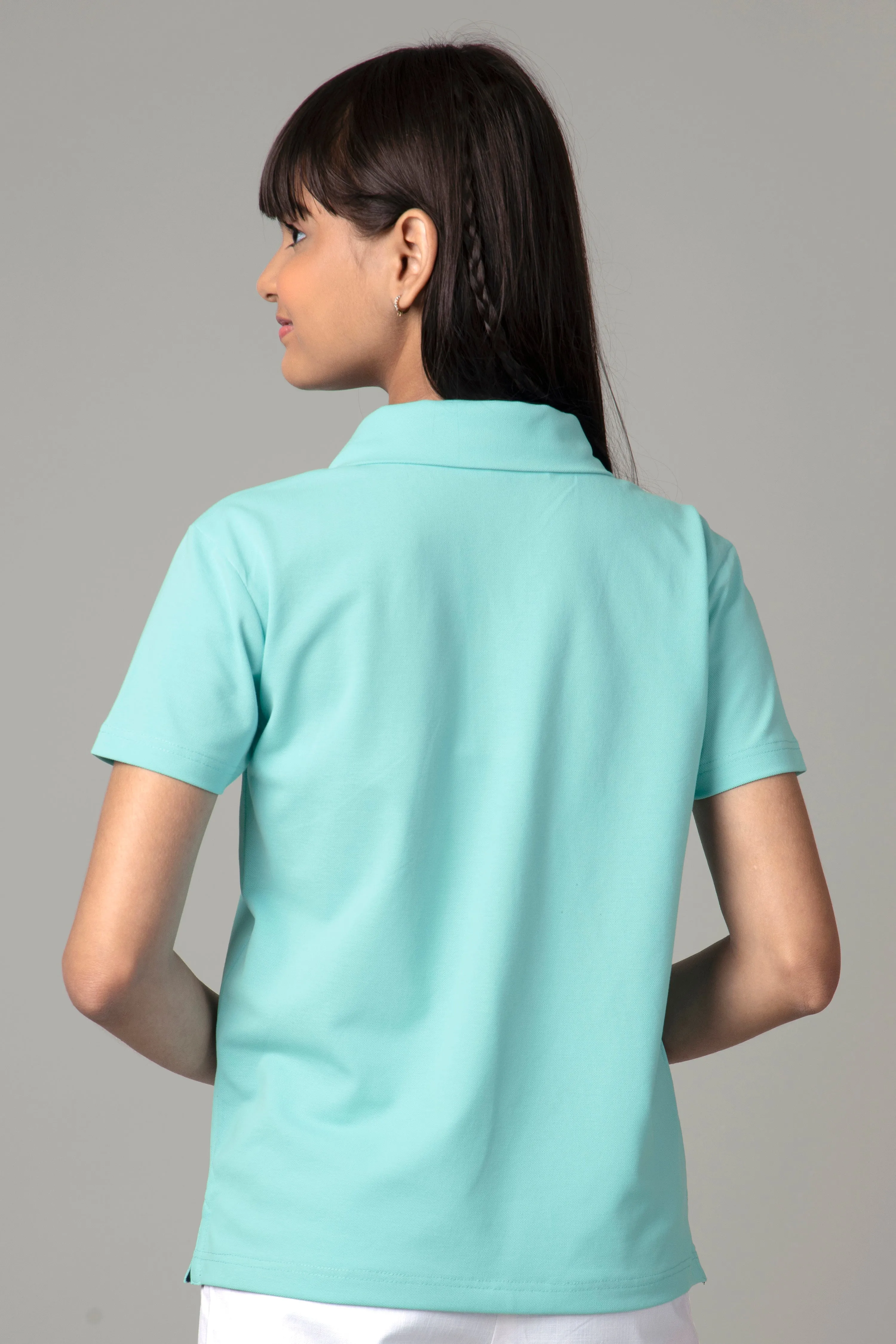 Exclusive Arctic Blue Polo T-Shirt For Girls