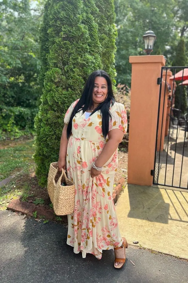 Finley Cream Floral Maxi Dress