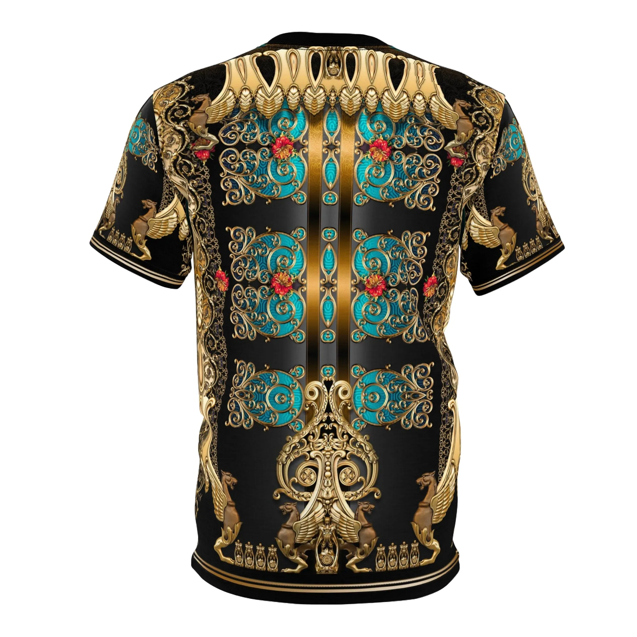 Gold Matador T-Shirt Unisex All Over Print Tee Turquoise Baroque Unisex T-Shirt | 100368