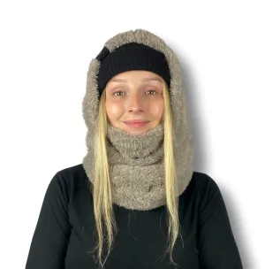 Hood Teddy beige