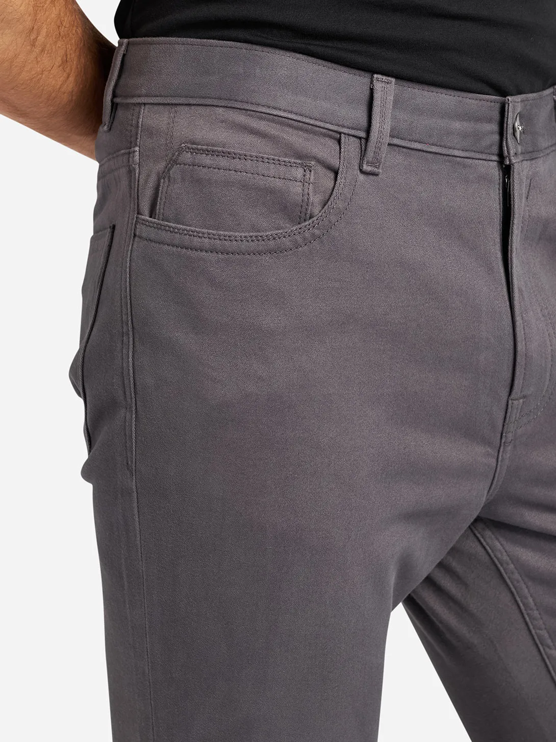 Houstons Peached Sateen 5-Pocket Chino - Forged Iron
