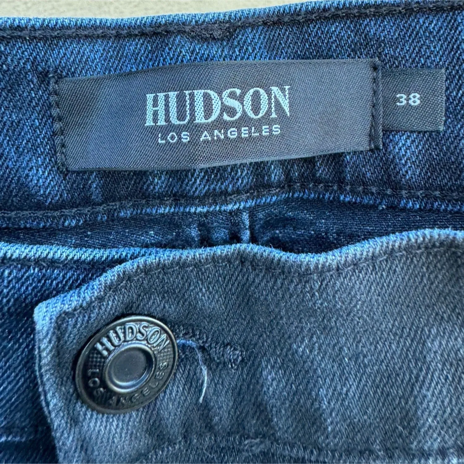 Hudson Men's Blinder Biker Distressed Blue Black Skinny Moto Jeans - 38 Waist