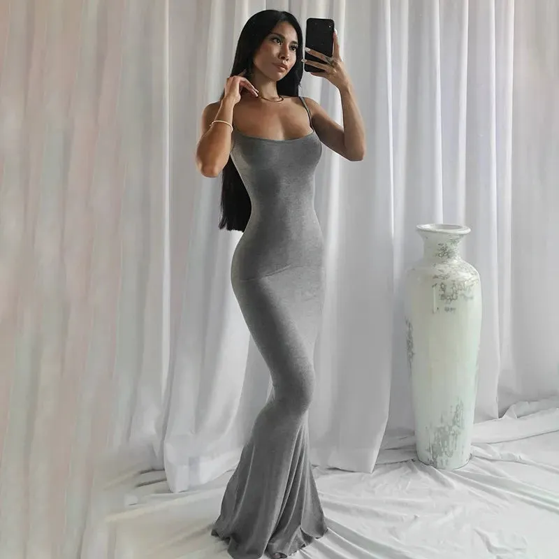 Inspired Sleeveless Backless Maxi Dress: Summer Sensation for Elegant Ladies