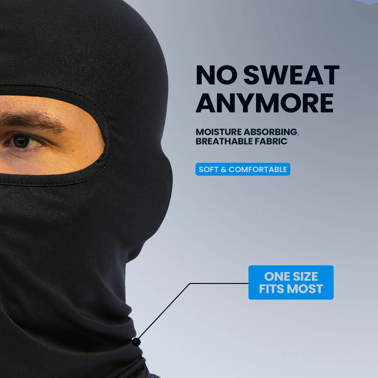 KINGSWAY® Face Mask Balaclava for Bikers, Full Face Cover Riding Gear Bike & Cycling Accessories Helmet Liner for Men Women Save from UV Sun and Dust, 4 Way Stretch, Sweat Absorbing, Black, Pack of 5