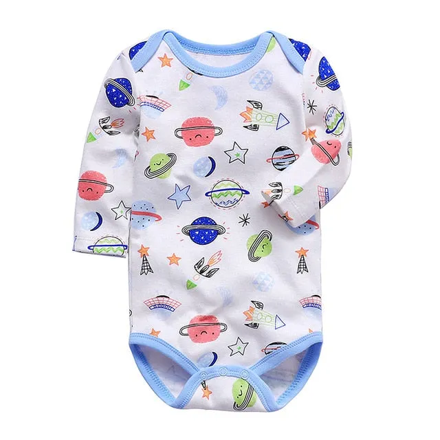 Long-Sleeved Cotton Romper for Baby and Newborn