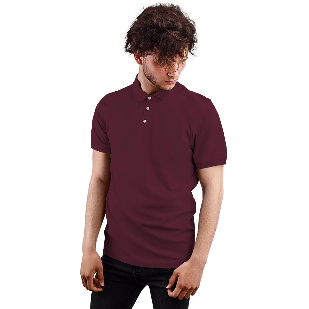 Maroon Plain Polo T-Shirt