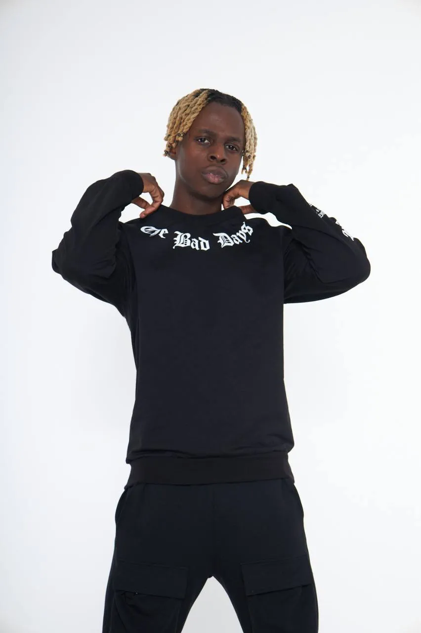 Men's Black Mask Print Graphic Sweatshirt Long Sleeves