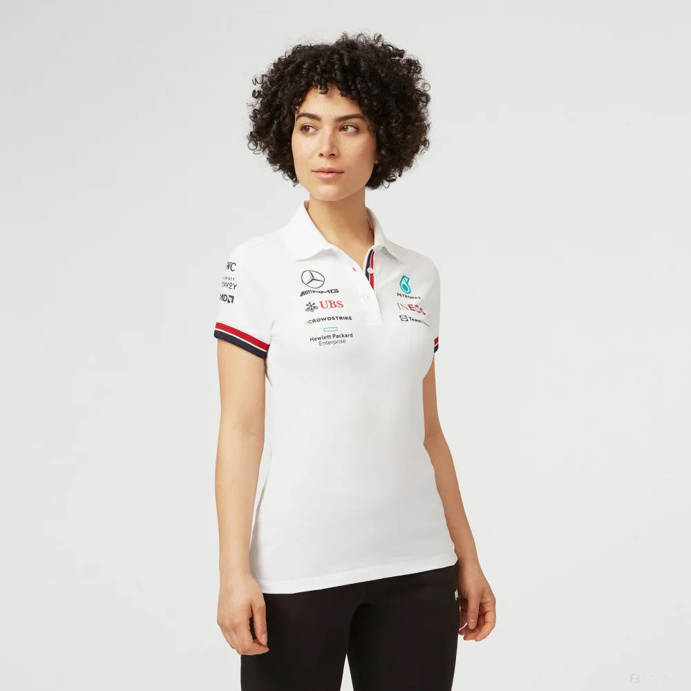 Mercedes Womens Polo, Team, White, 2022