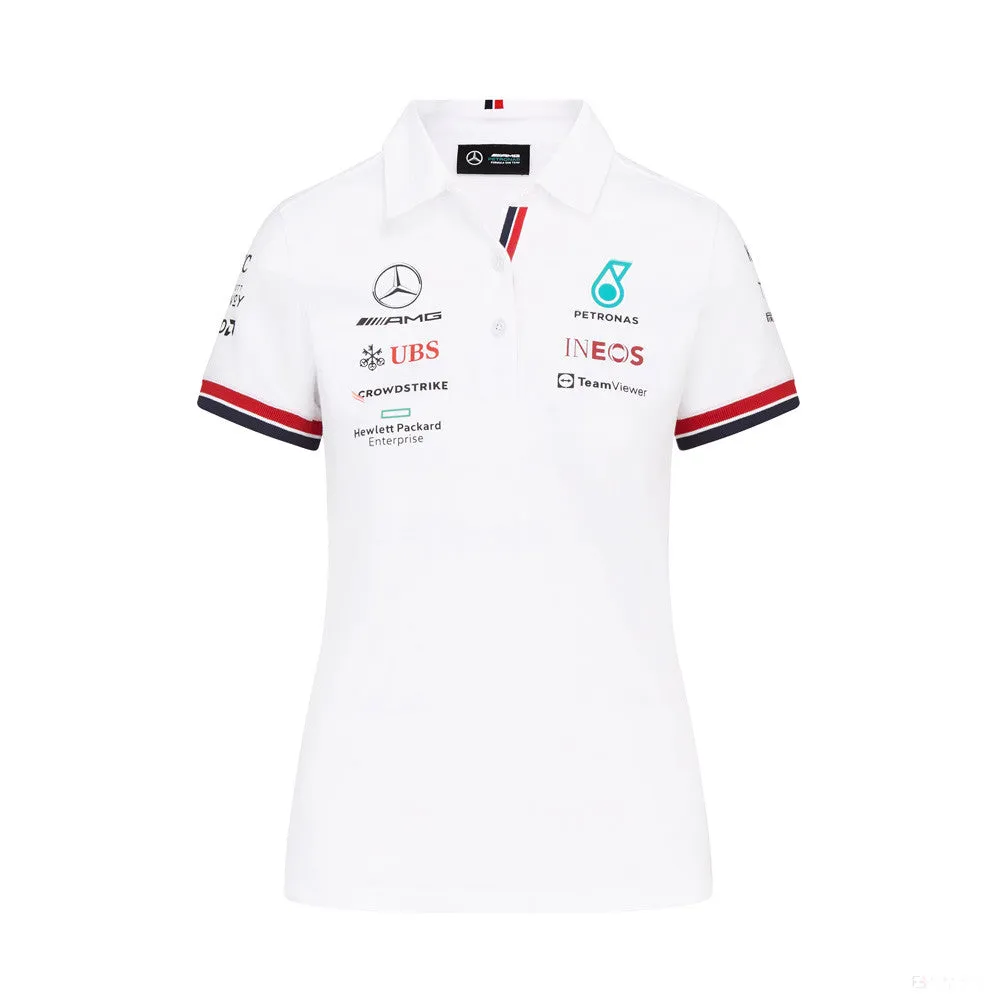 Mercedes Womens Polo, Team, White, 2022