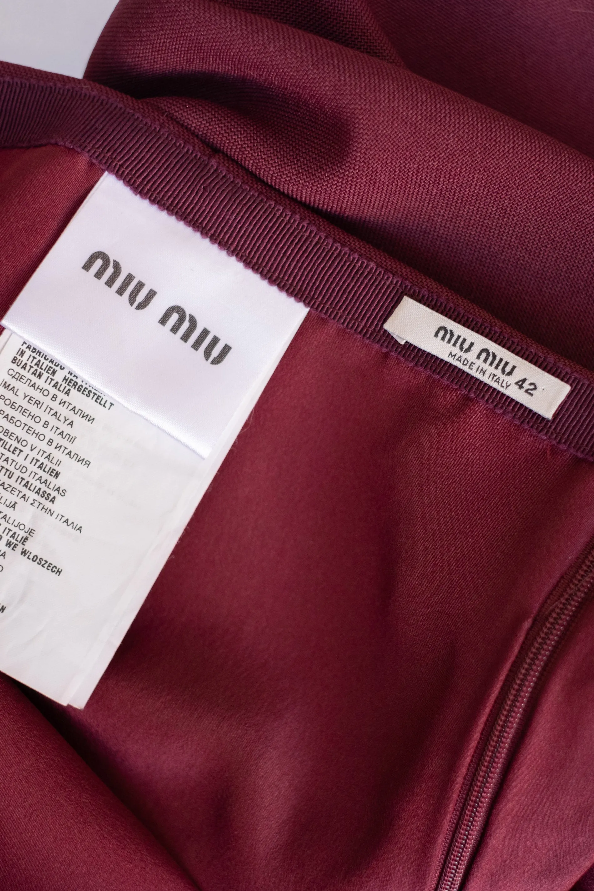 Miu Miu Box Pleat Front Mini Skirt