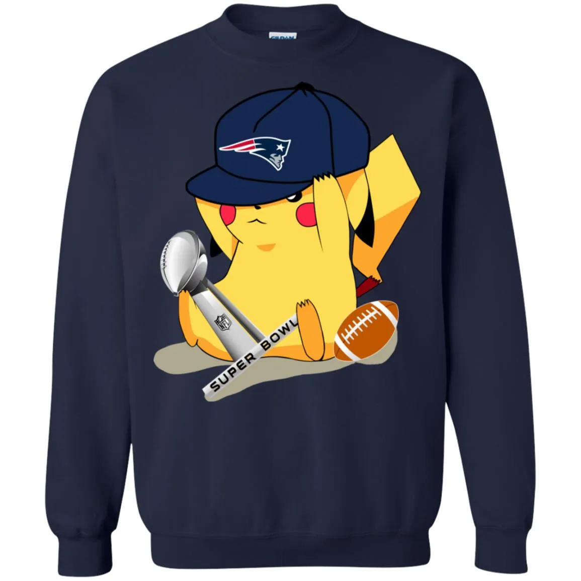 Nfl - New England Patriots Pikachu Super Bowl 2019 Football Crewneck Pullover Sweatshirt