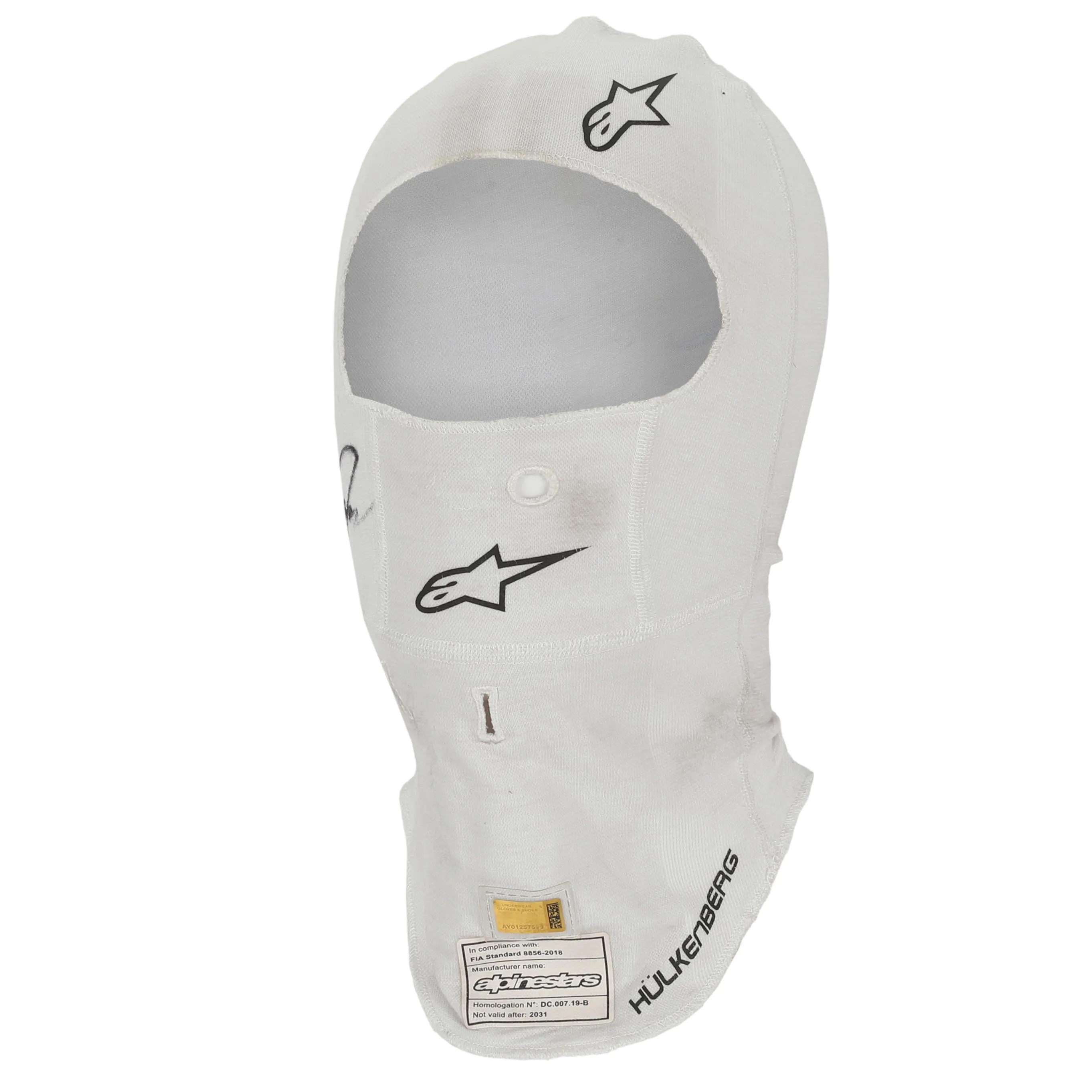 Nico Hulkenberg Signed 2024 Season Moneygram Haas F1 Team Grand Prix Used Balaclava