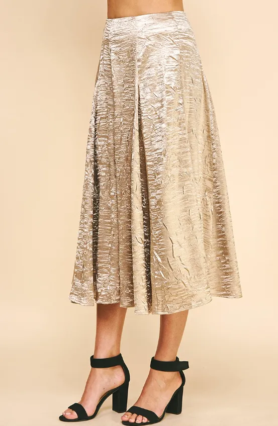 Noelle Textured Satin Midi Skirt