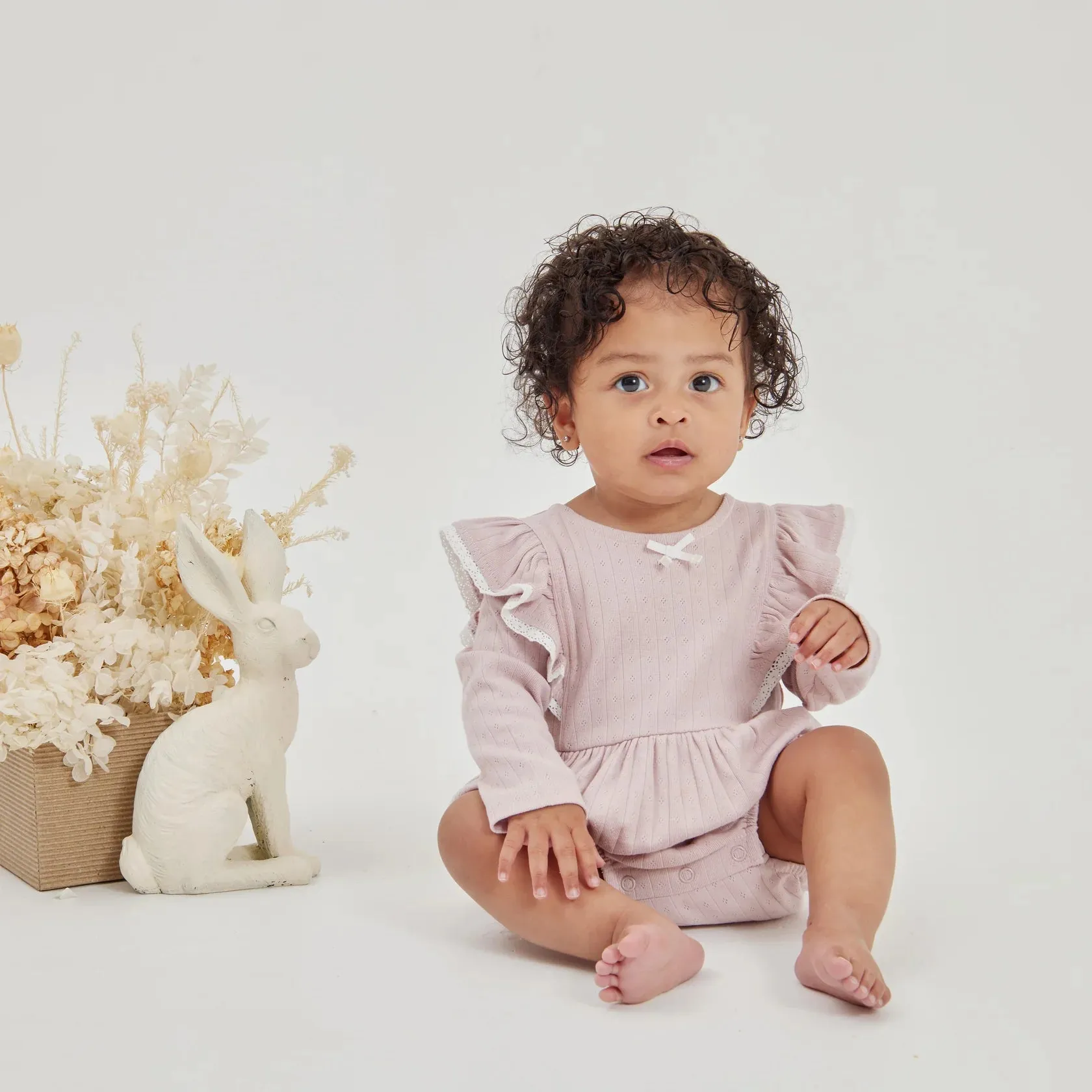 Organic Cotton Bubble Romper | Pale Mauve