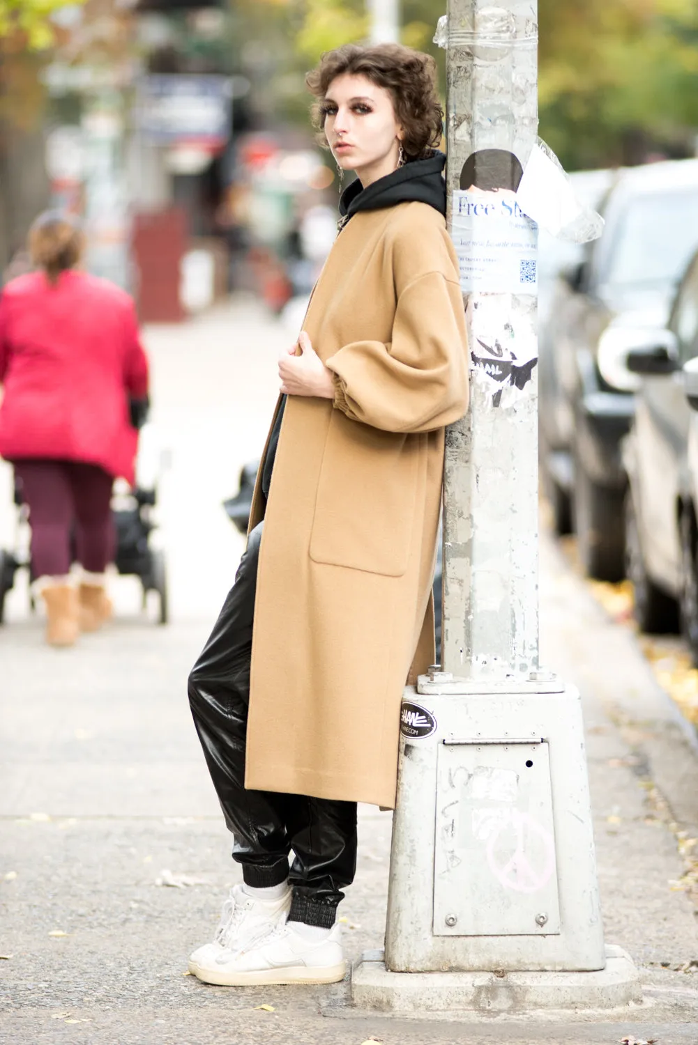 Oversized sustainable wool coat