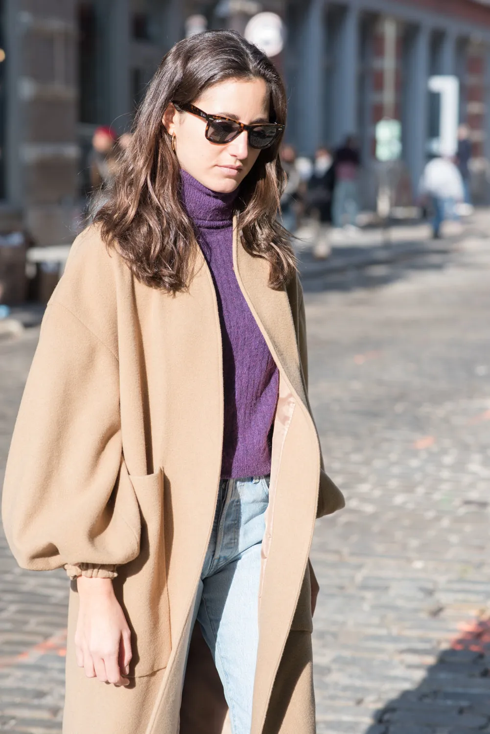 Oversized sustainable wool coat