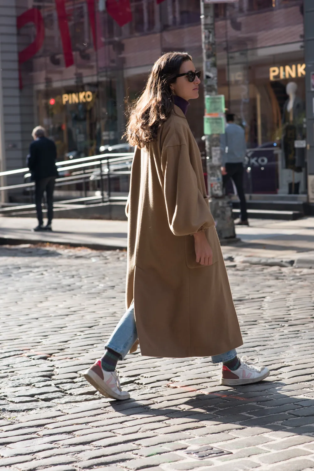 Oversized sustainable wool coat