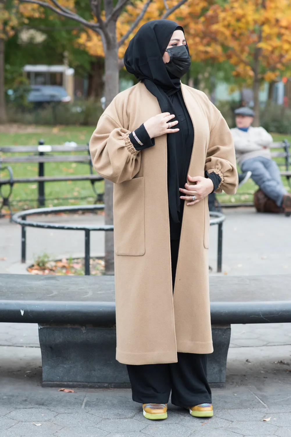 Oversized sustainable wool coat