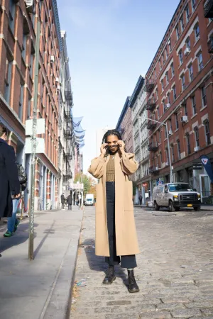 Oversized sustainable wool coat