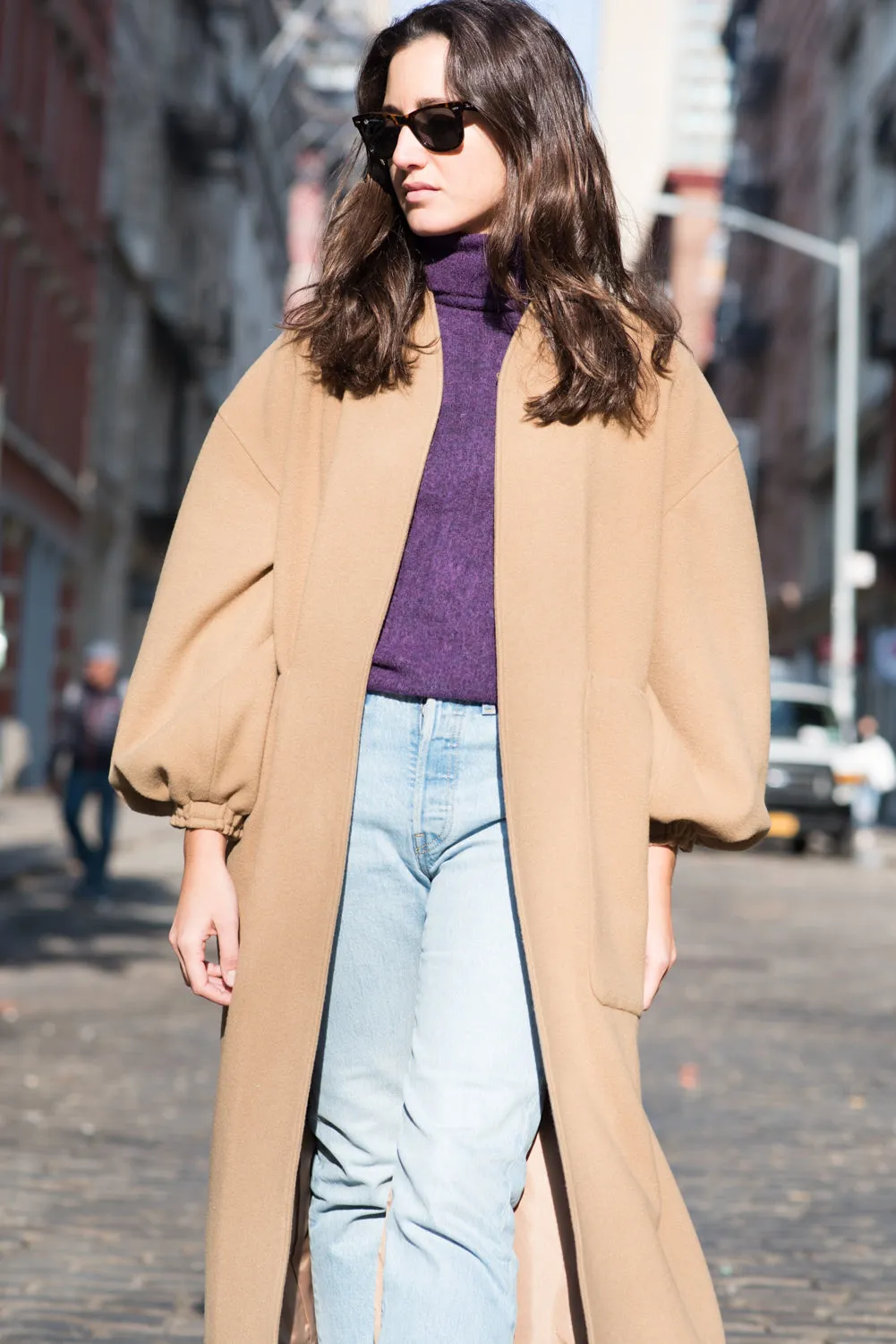 Oversized sustainable wool coat