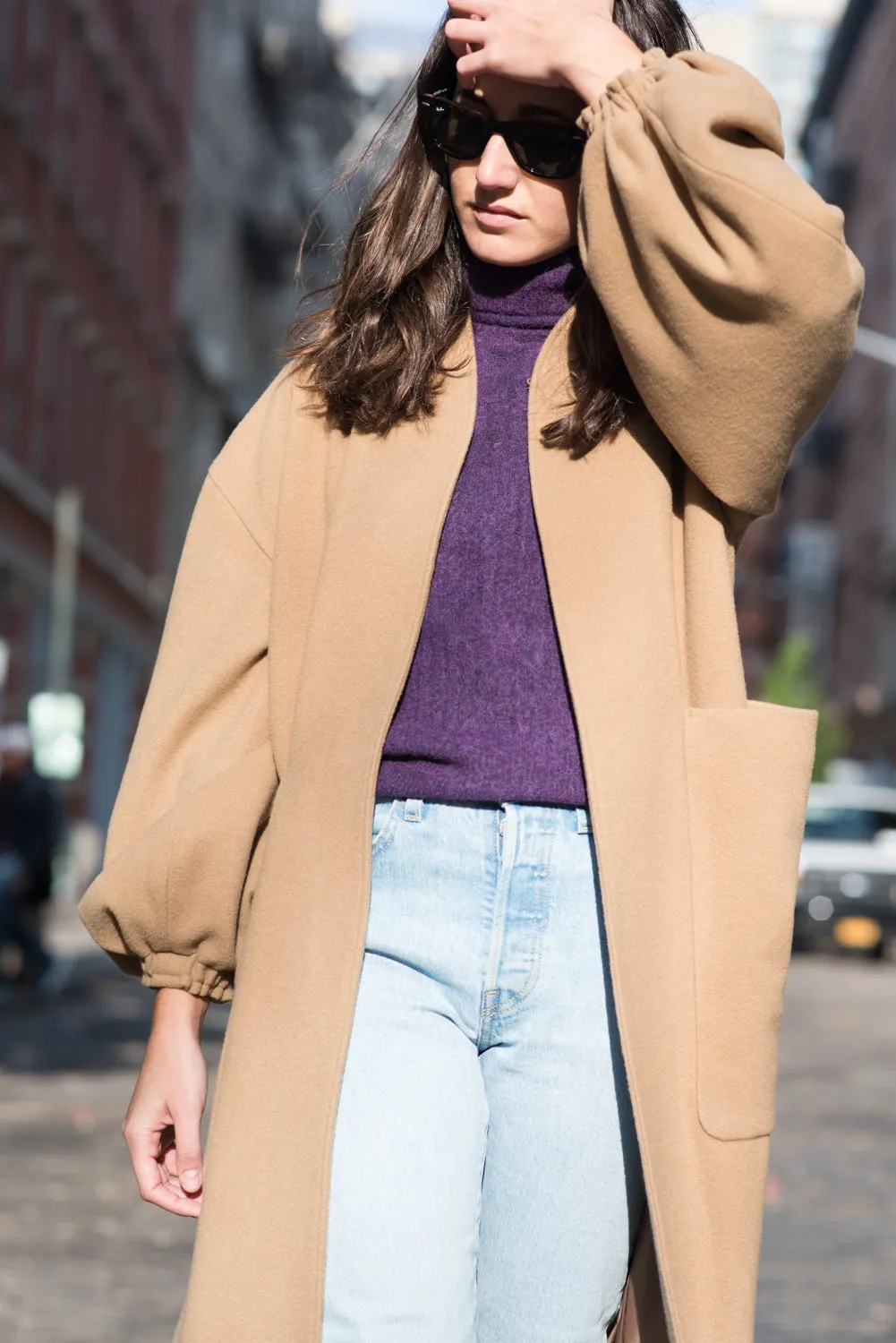 Oversized sustainable wool coat