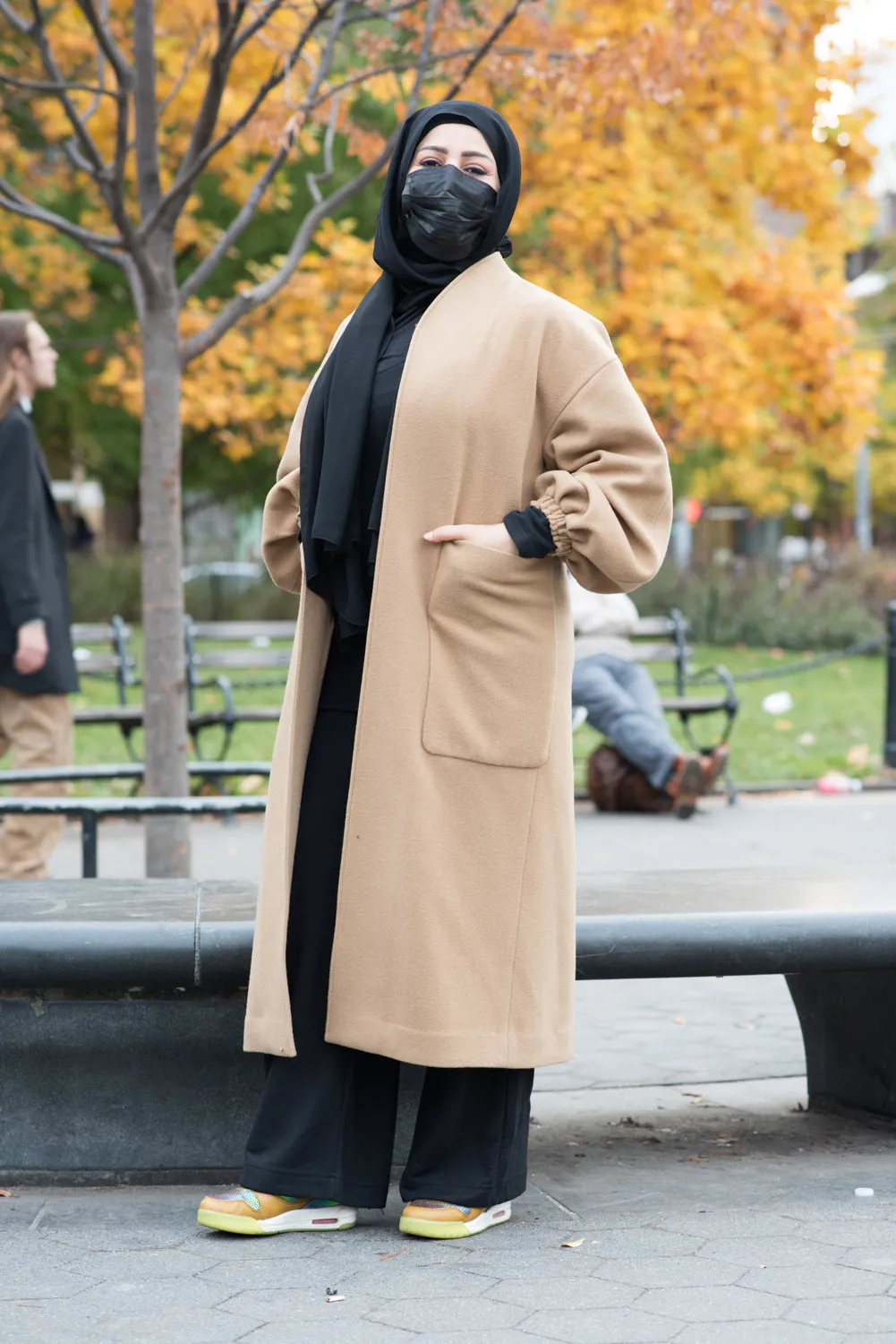 Oversized sustainable wool coat