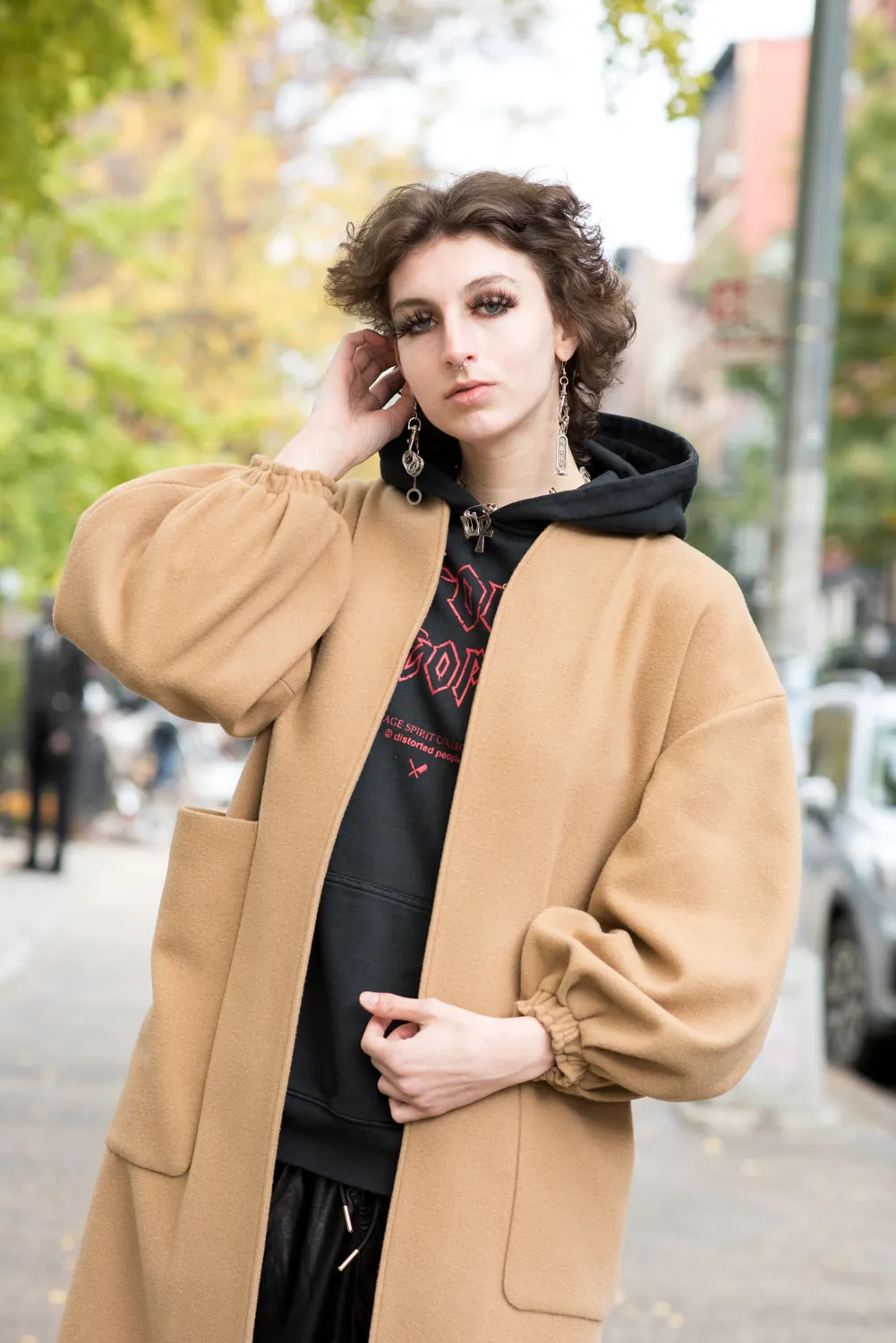 Oversized sustainable wool coat