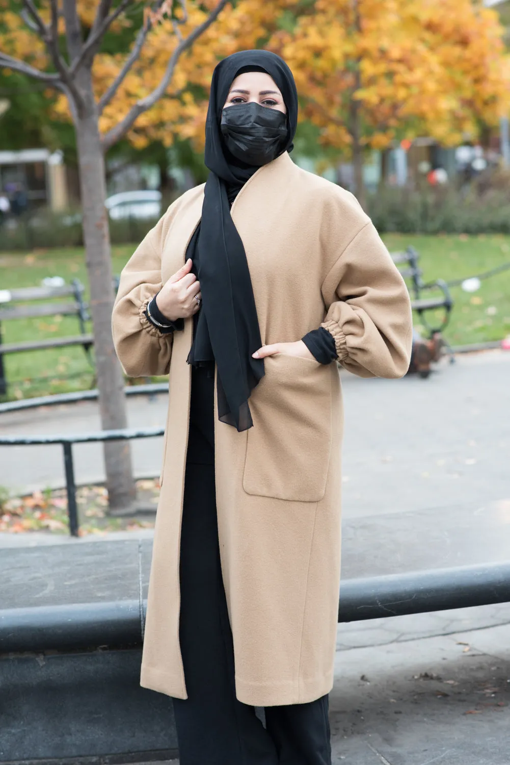 Oversized sustainable wool coat