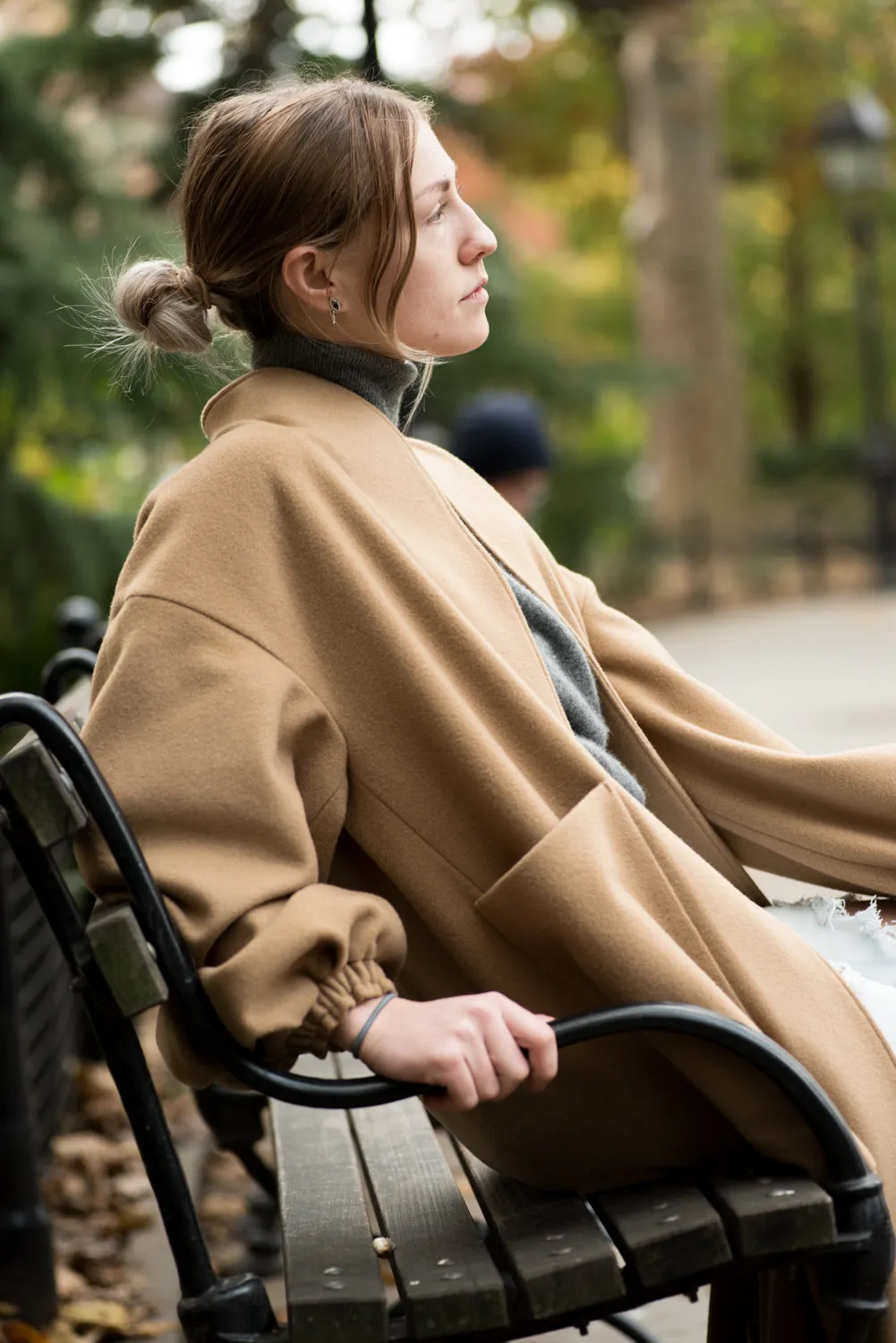 Oversized sustainable wool coat