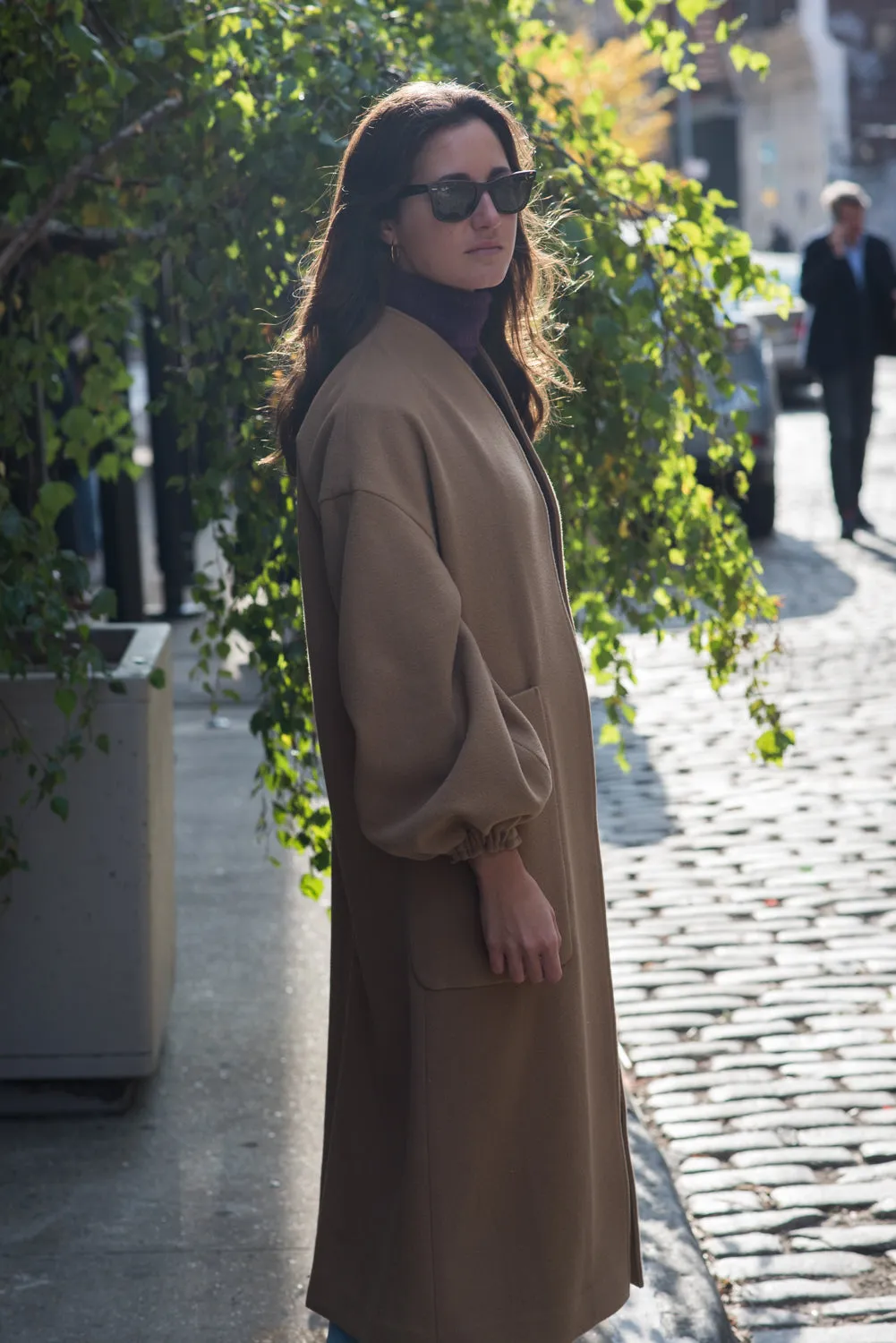 Oversized sustainable wool coat